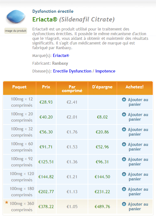 Commander du eriacta en ligne