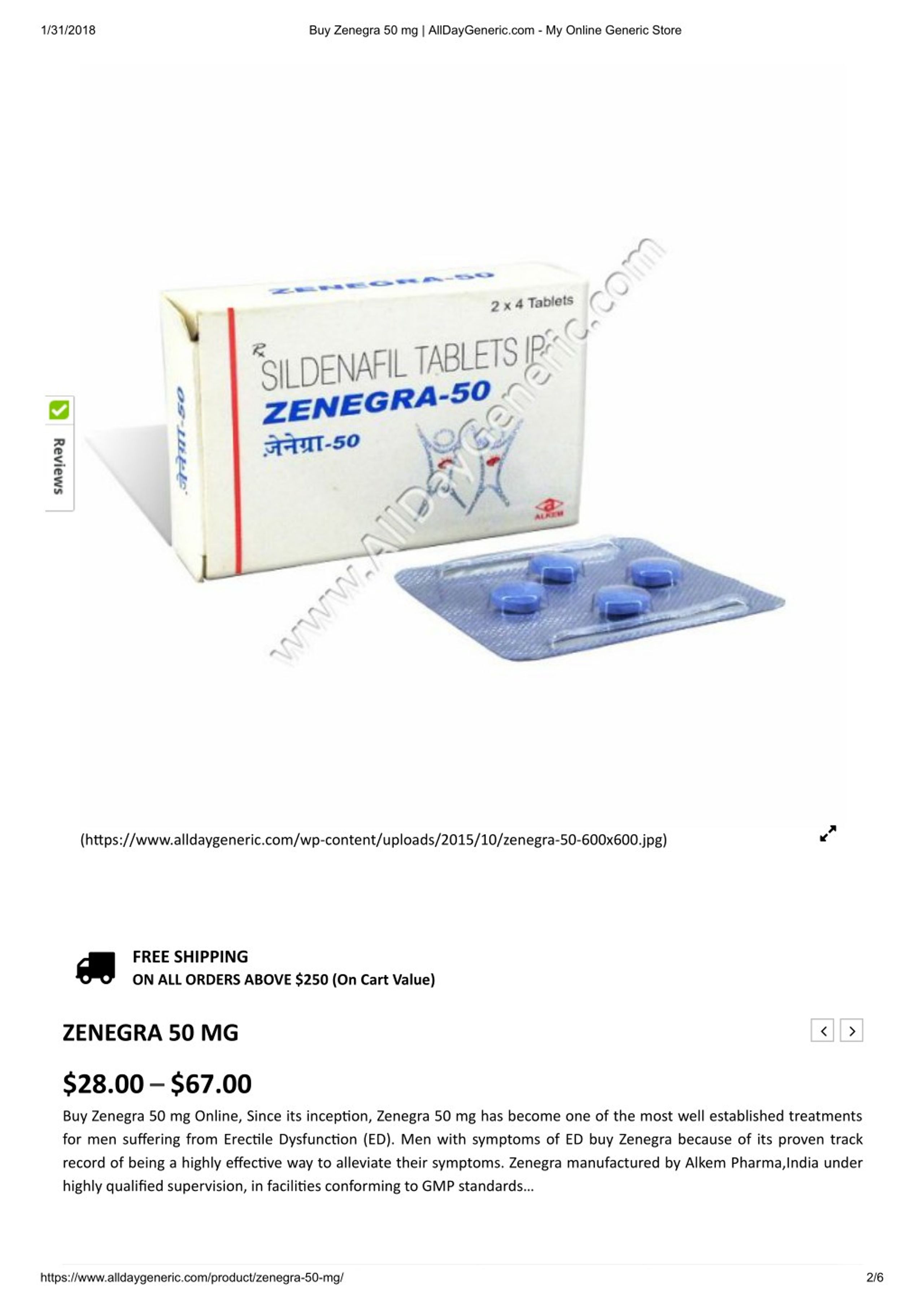 Zenegra Sildenafil 50 Mg