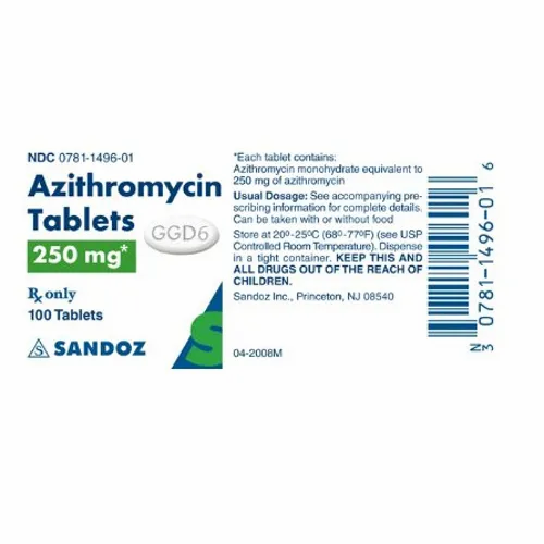 Azithromycin 250 mg ndc