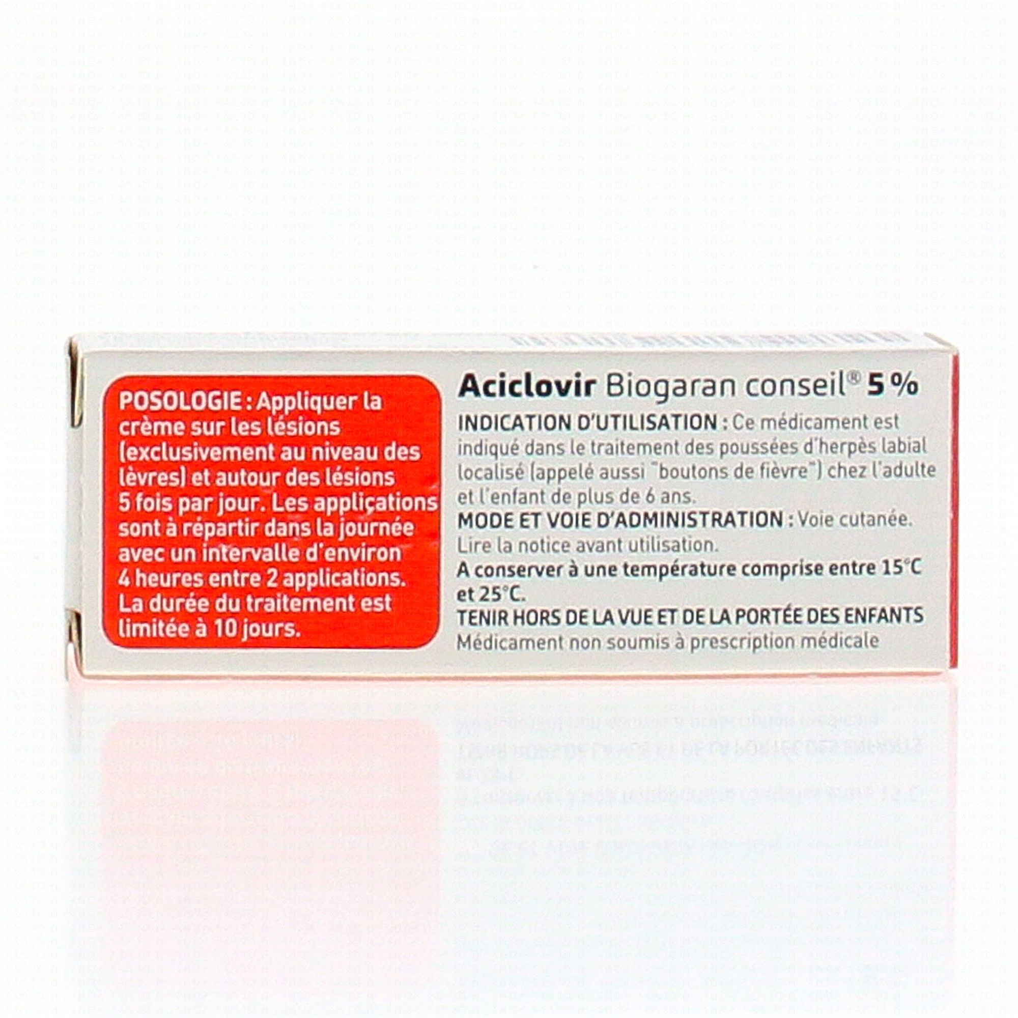 Aciclovir biogaran prix