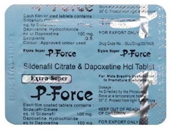 Super p force (sildenafil 100 dapoxetine 60)