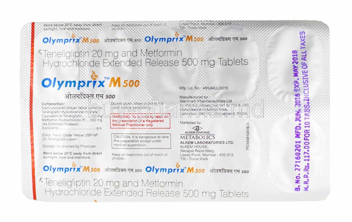 Metformin 500 mg prix