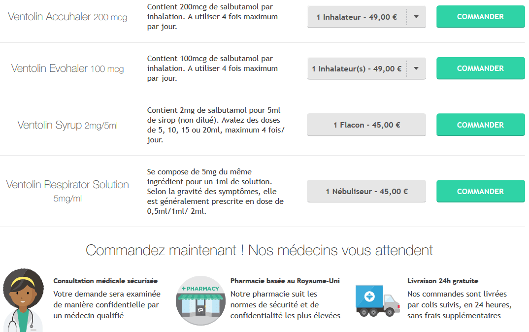 Acheter du ventolin en ligne