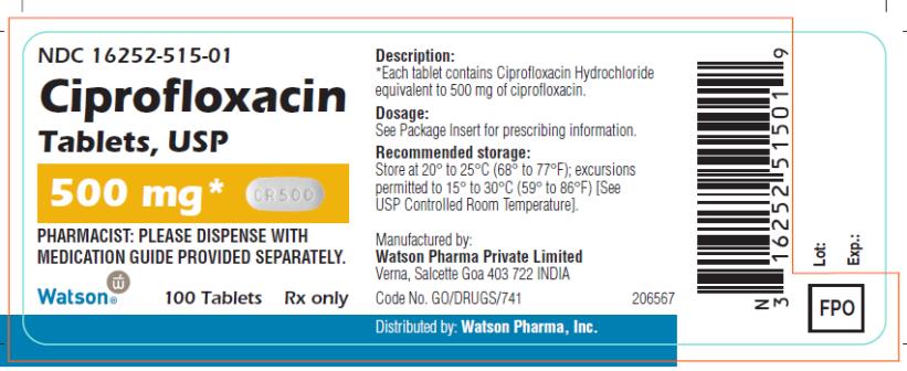 Ciprofloxacin 500 mg ndc