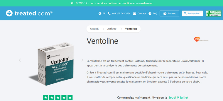 Commander ventolin en ligne