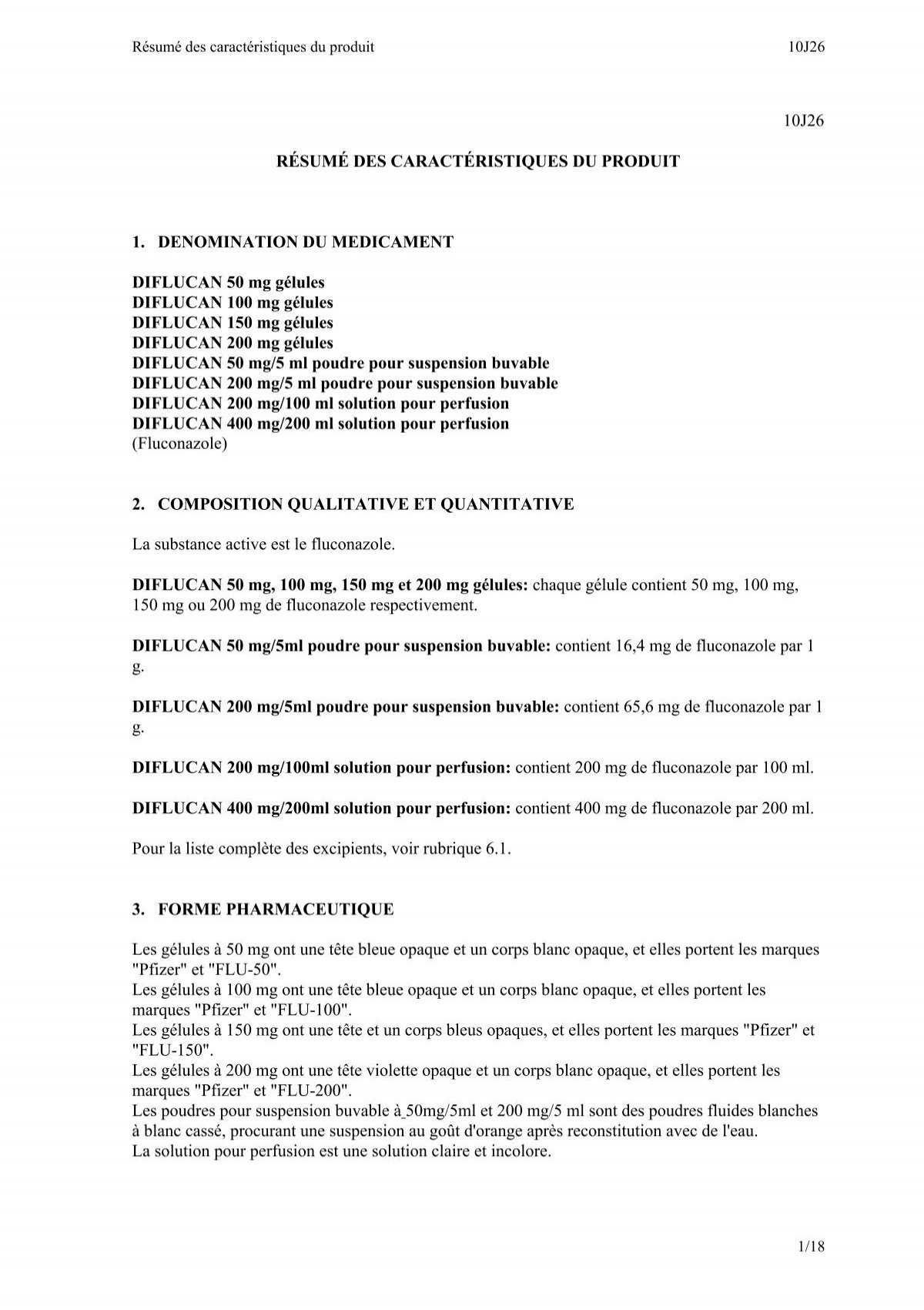 Diflucan 150 mg boite de 4