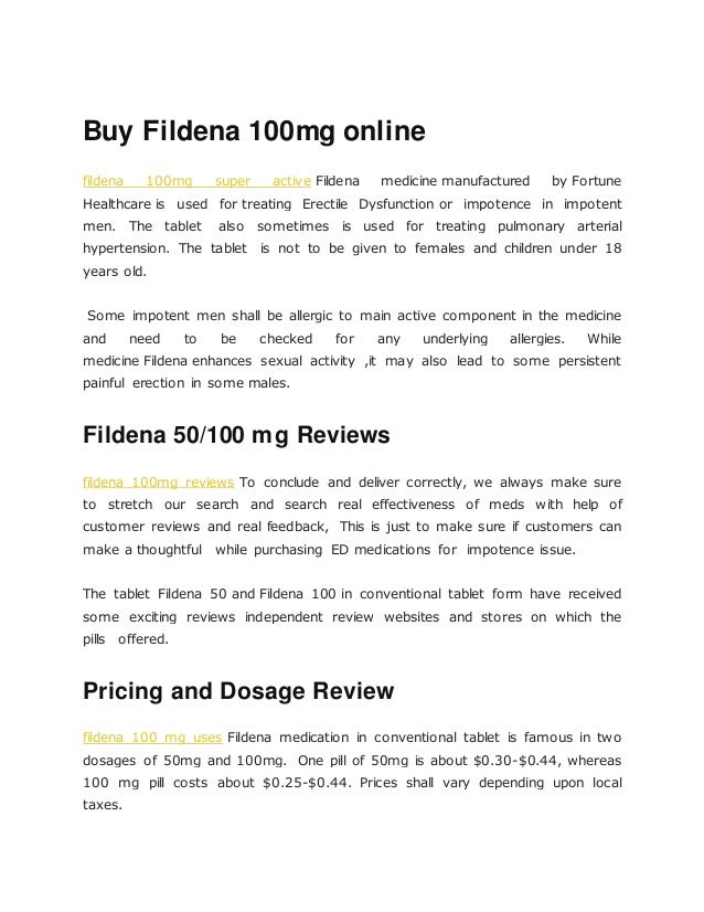 Fildena 100 mg online